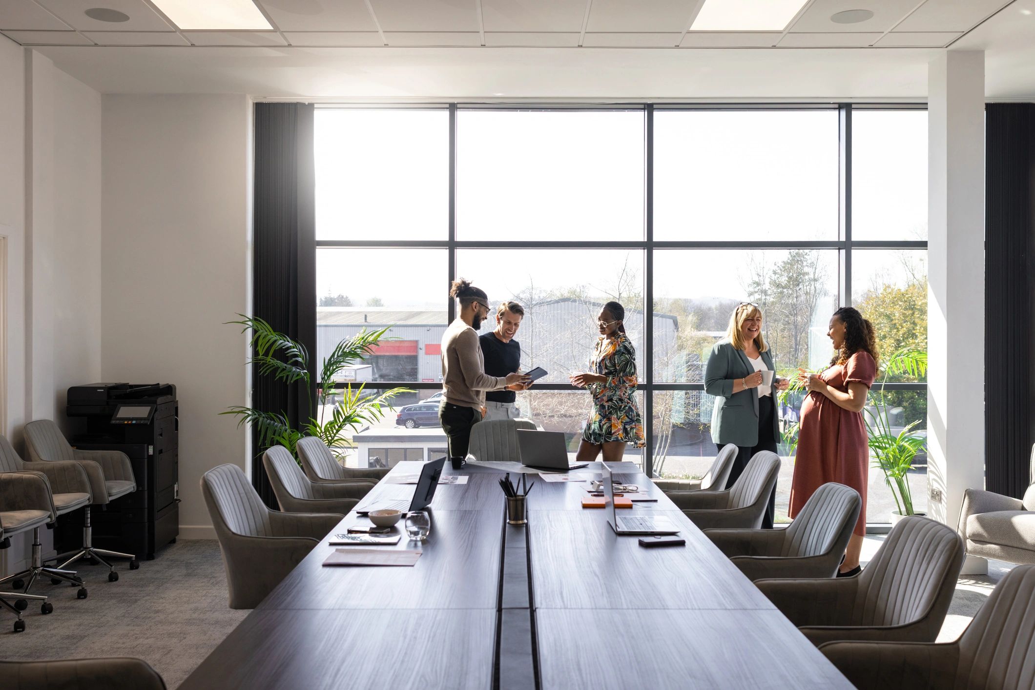 Technology professionals collaborating in a conference room